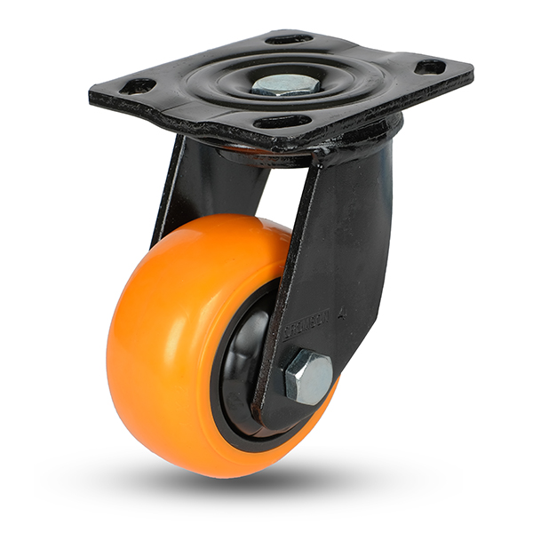 CRO30600S  Caster 6" Swivel Orange Polyurathan, 660LB, bolt hole pattern 3-5/16" x 2-13/16"